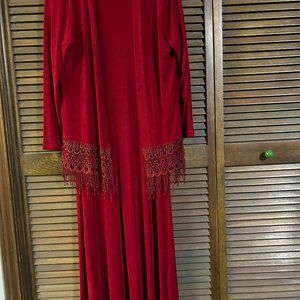 Red Stretch Slinky Dress and Matching Jacket